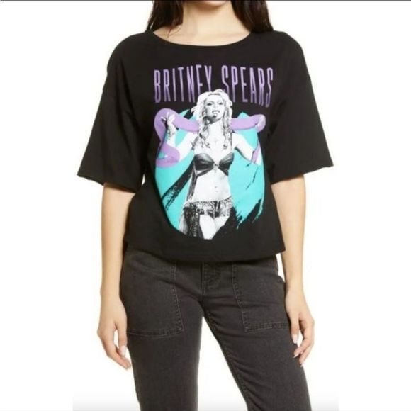 COPY - BP. Britney Spears Black Oversized Tee size S - Picture 1 of 3